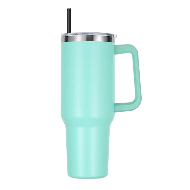 40Oz Tumbler with Handel and Straw Stainless Steel Vacuum Insulated Water Bottle