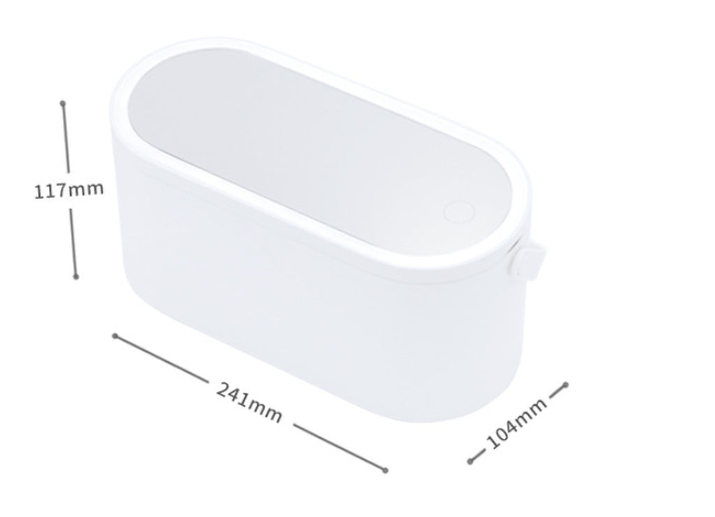 Portable Led Desk Storage Cosmetic Mirror Organizer Box with Light