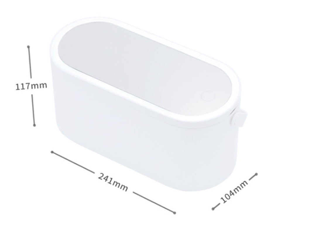 Portable Led Desk Storage Cosmetic Mirror Organizer Box with Light
