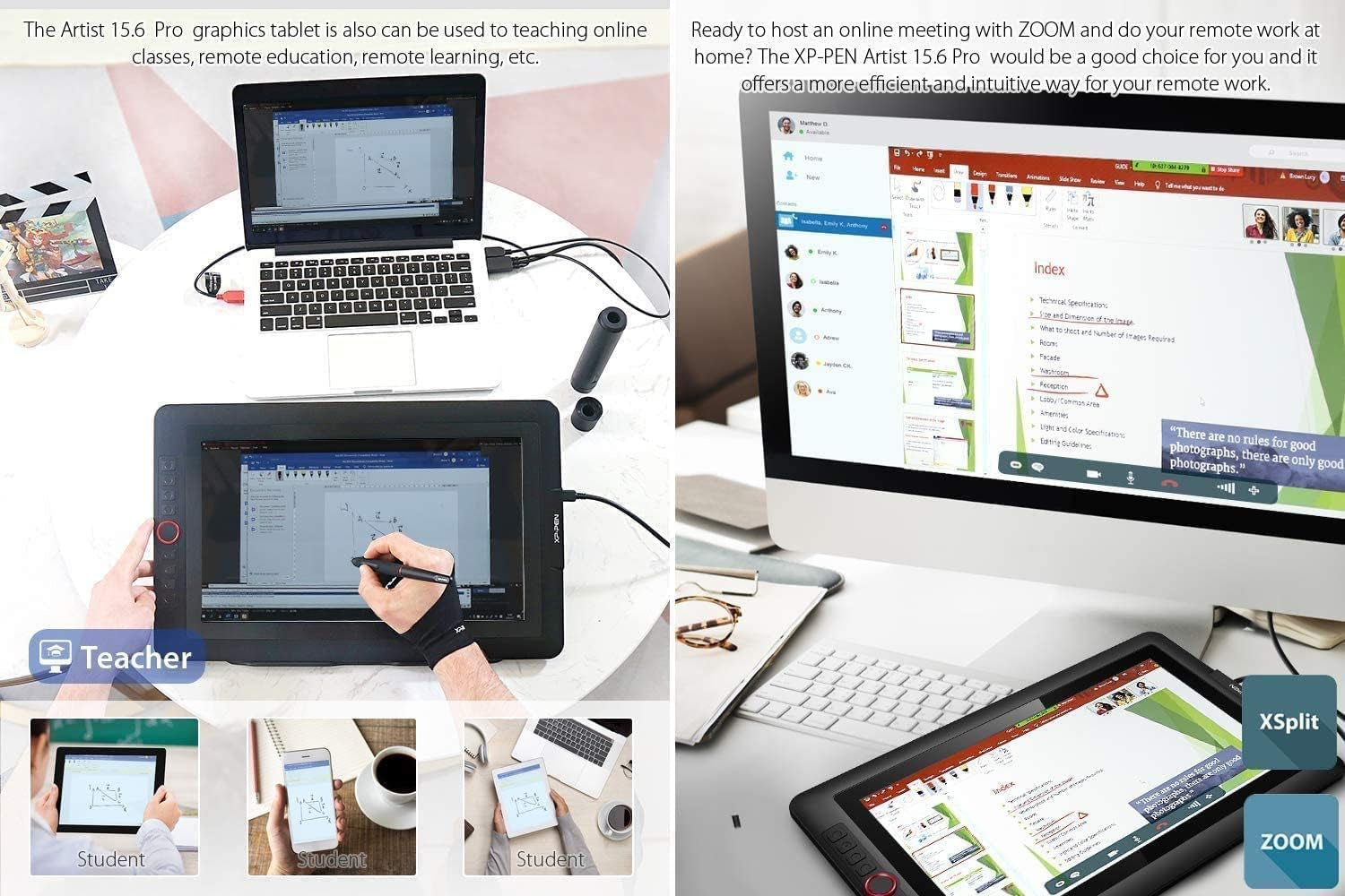 15.6" Drawing Tablet with Screen Xppen Artist 15.6 Pro Tilt Support Graphics 