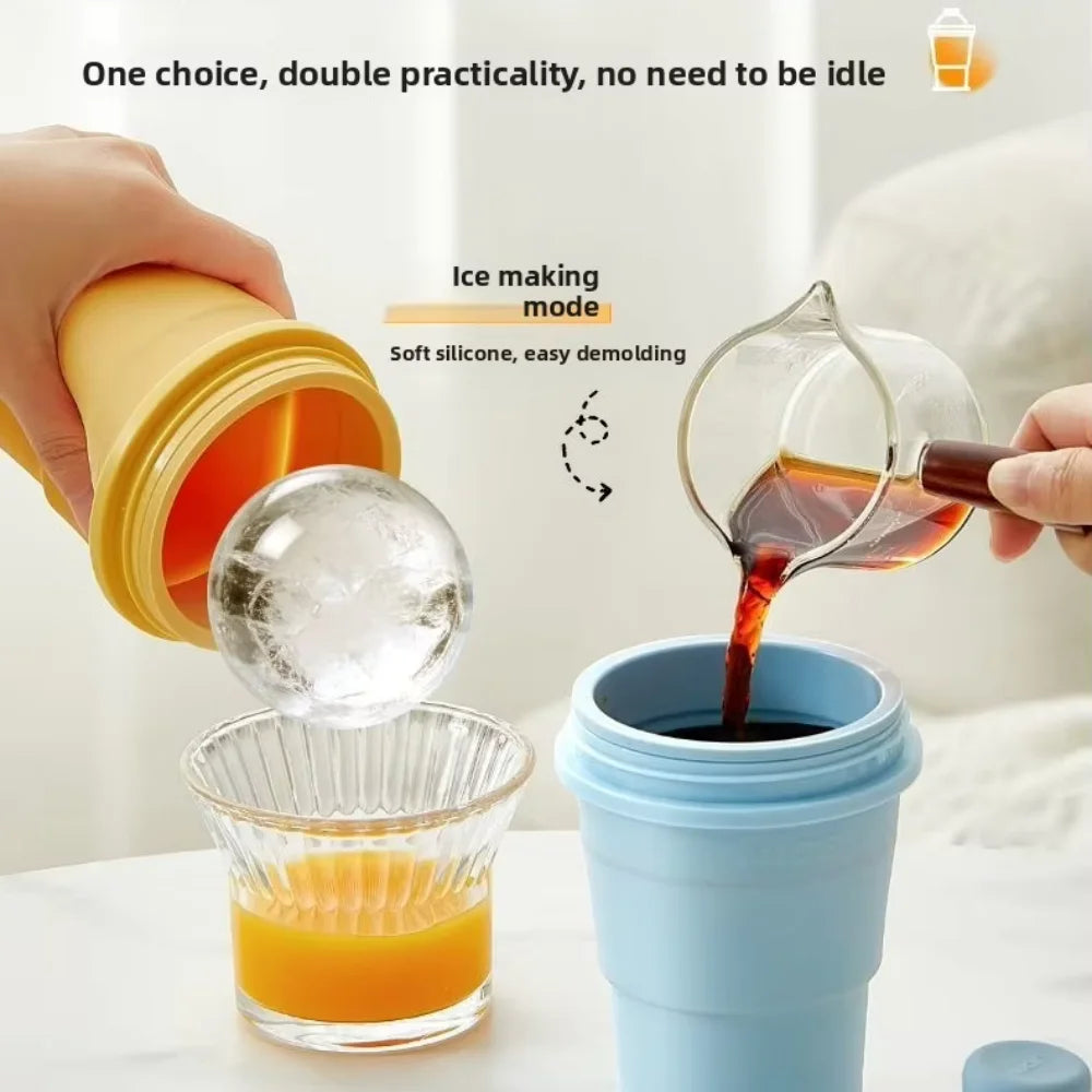 Versatile 325ML Outdoor Silicone Cup - Self-Suction, Foldable & Perfect for Indoor Ice-Making!
