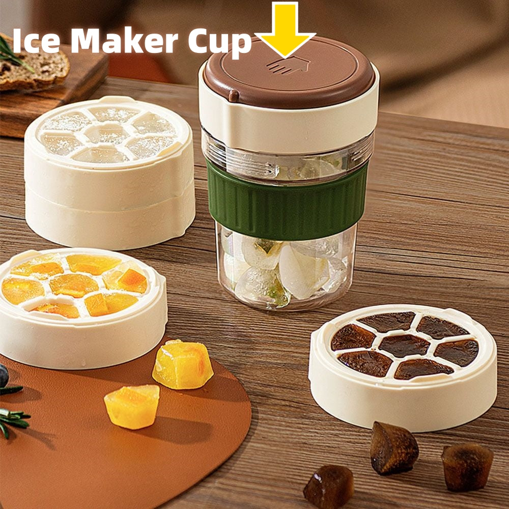 500ML Iced Brew Coffee Cup with Ice Cube Tray Leak Proof Versatile Iced Coffee Bottle for Home Office Travel Camping Tools