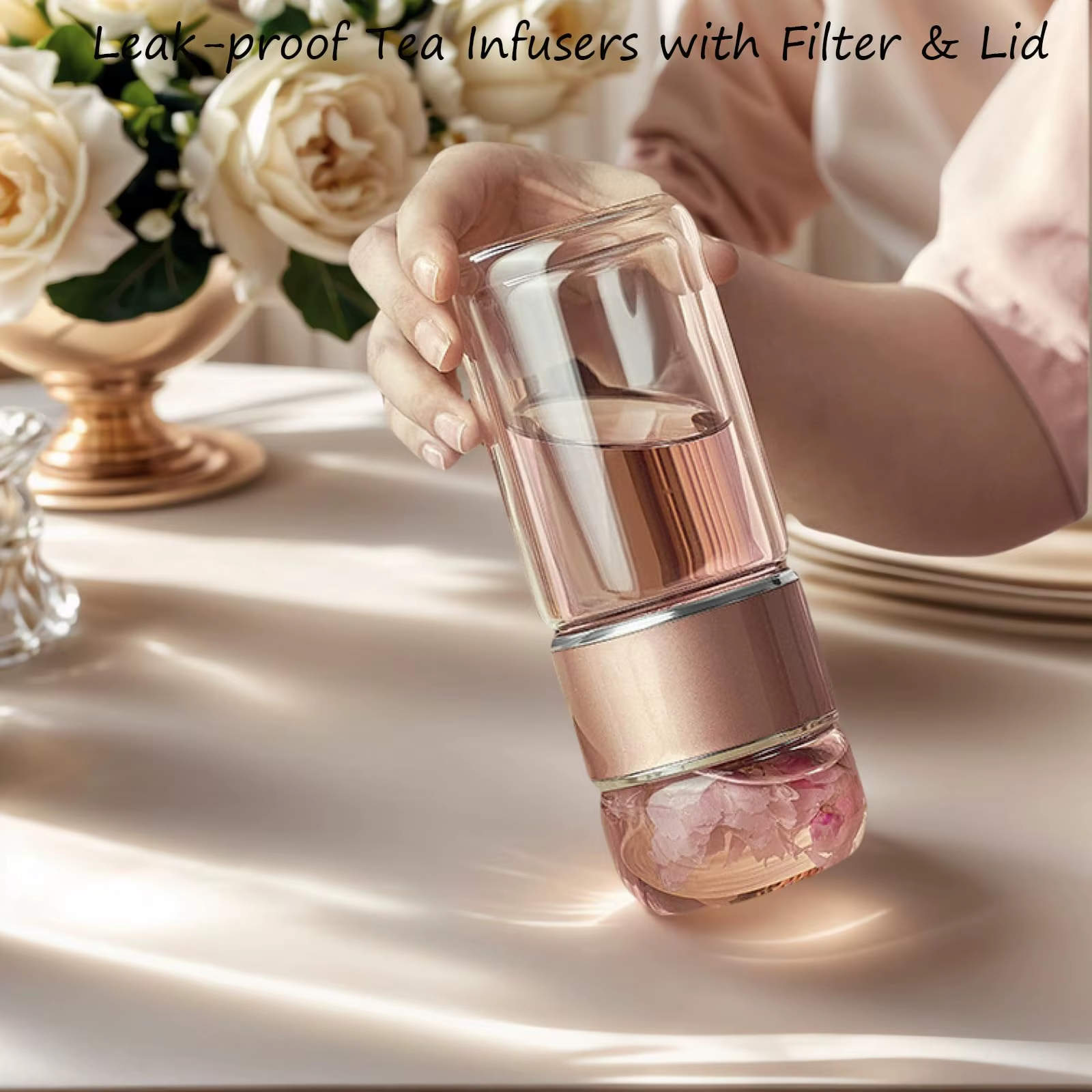3-In-1 Smart Tea Infuser, Tryteava Portable Leak-Proof Glass
