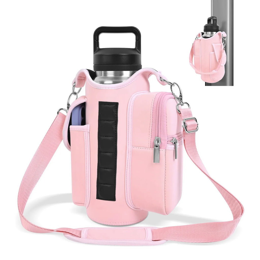 Magnetic Gym Bag Water Bottle Carrier Holder with Adjustable Shoulder Strap