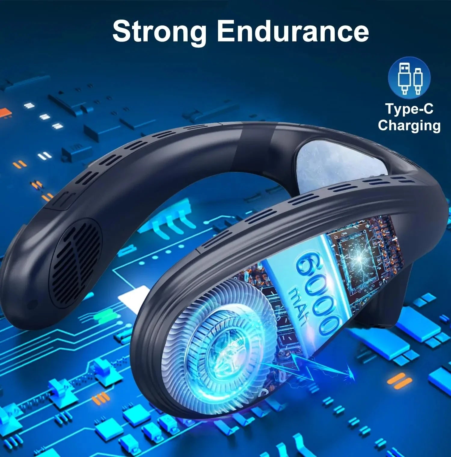 New Portable Neck Fan 5200Mah Neck Air Conditioner Rechargeable 