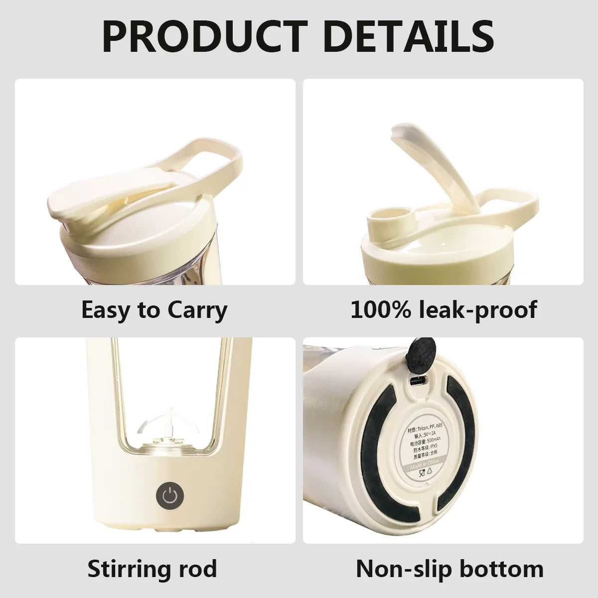 Electric Shaker Bottle for Protein ,Rechargable