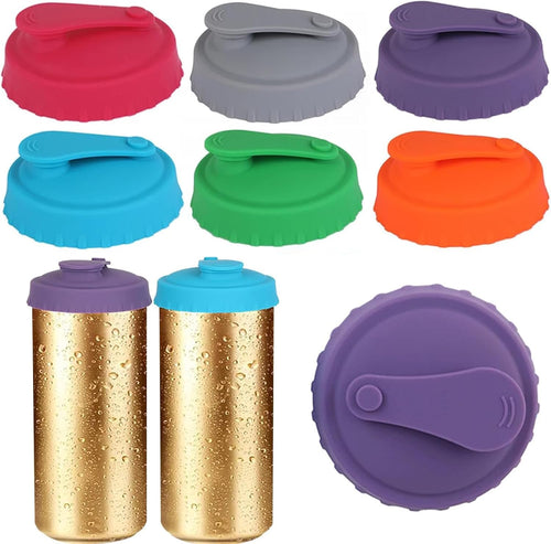 6 Pcs Can Covers for Drinks Cans, Can Lids for Drinks Protector, Reusable Silicone Soda Can Lids,Pop Can Lids Beer Energy Drink Beverage Saver Caps for Outdoor Parties, Camping and Travel