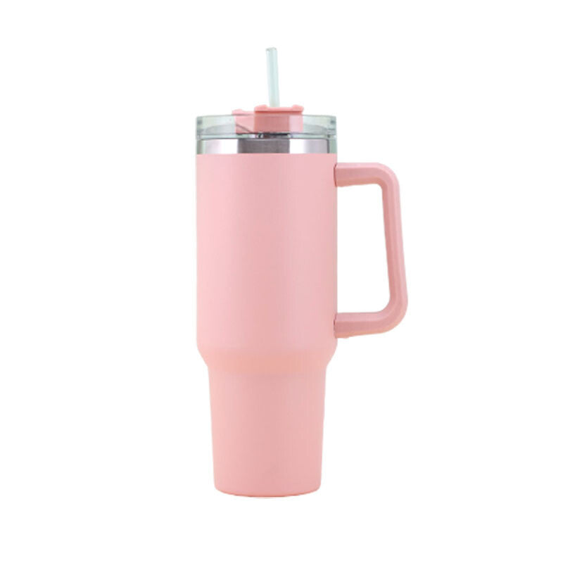 40Oz Tumbler with Handel and Straw Stainless Steel Vacuum Insulated Water Bottle