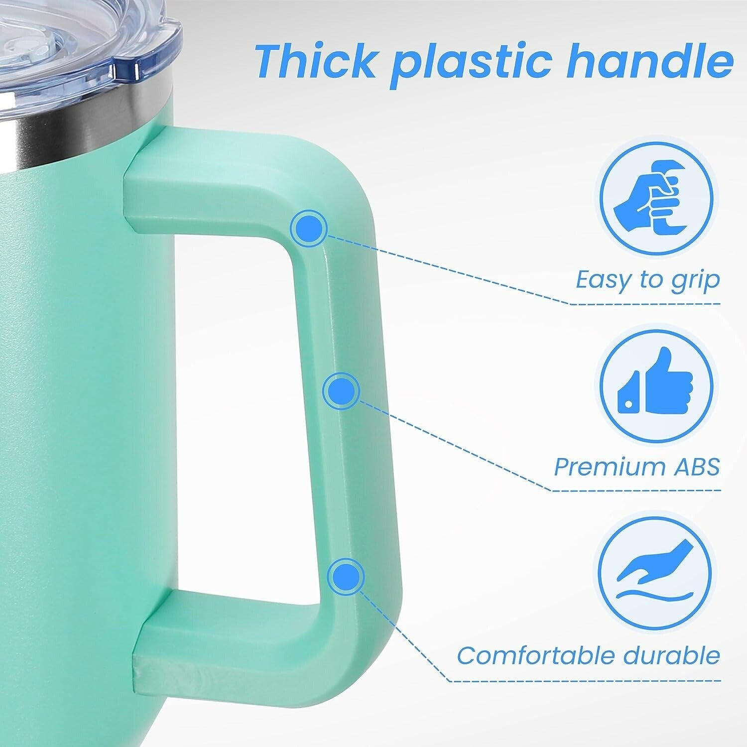 40Oz Tumbler with Handel and Straw Stainless Steel Vacuum Insulated Water Bottle