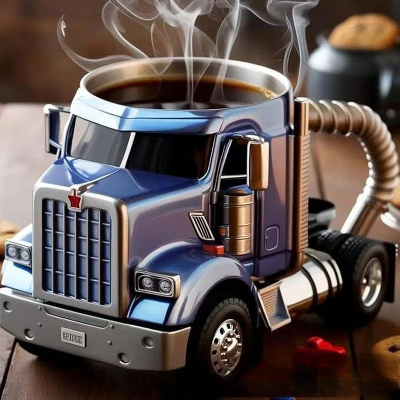 Durable Truck Coffee Mug Semi Truck Handcrafted Coffee Cup Semi-Trailer Shaped Semi-Truck Coffee Mugs for Family