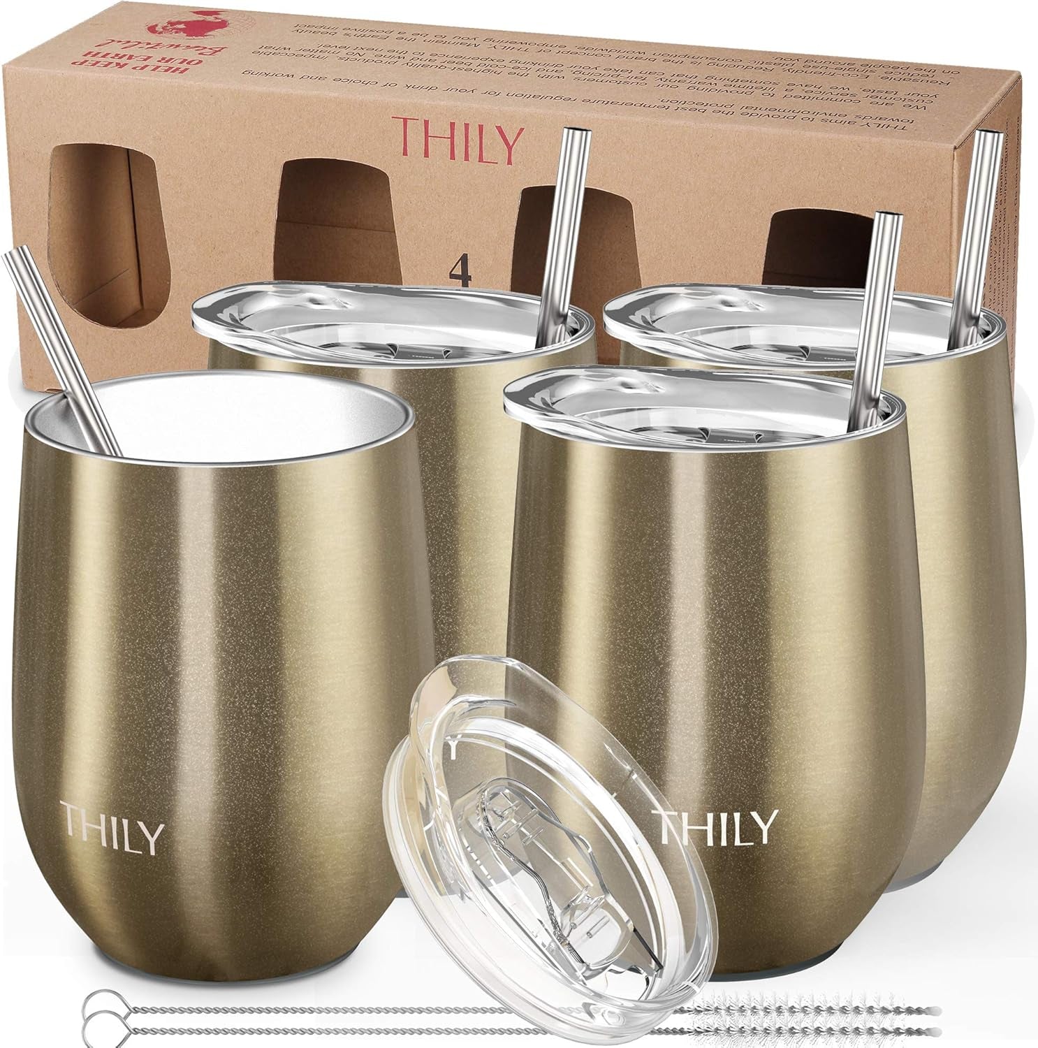 Stainless Steel Insulated Wine Tumbler 4 Pack 