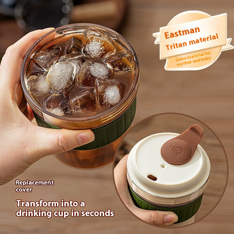 500ML Iced Brew Coffee Cup with Ice Cube Tray Leak Proof Versatile Iced Coffee Bottle for Home Office Travel Camping Tools