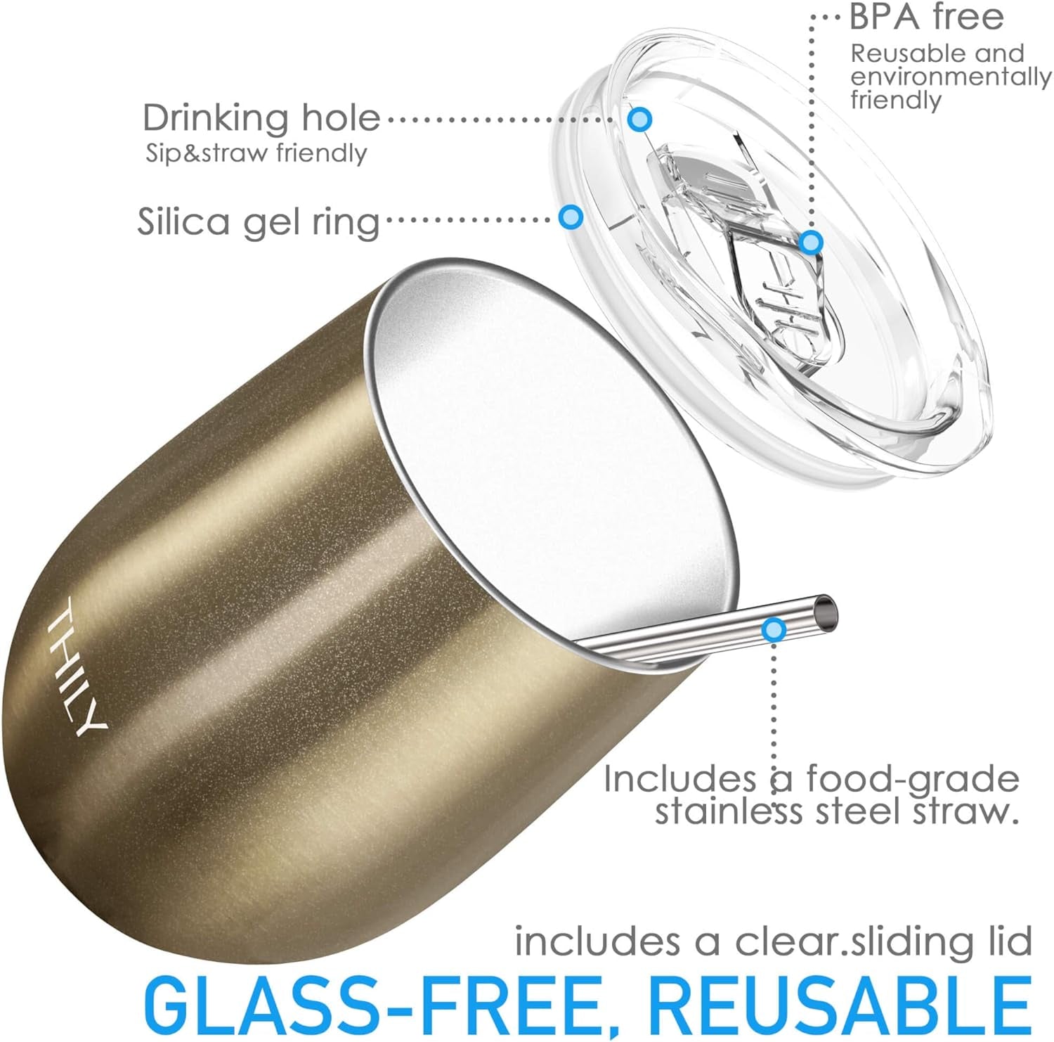 Stainless Steel Insulated Wine Tumbler 4 Pack 