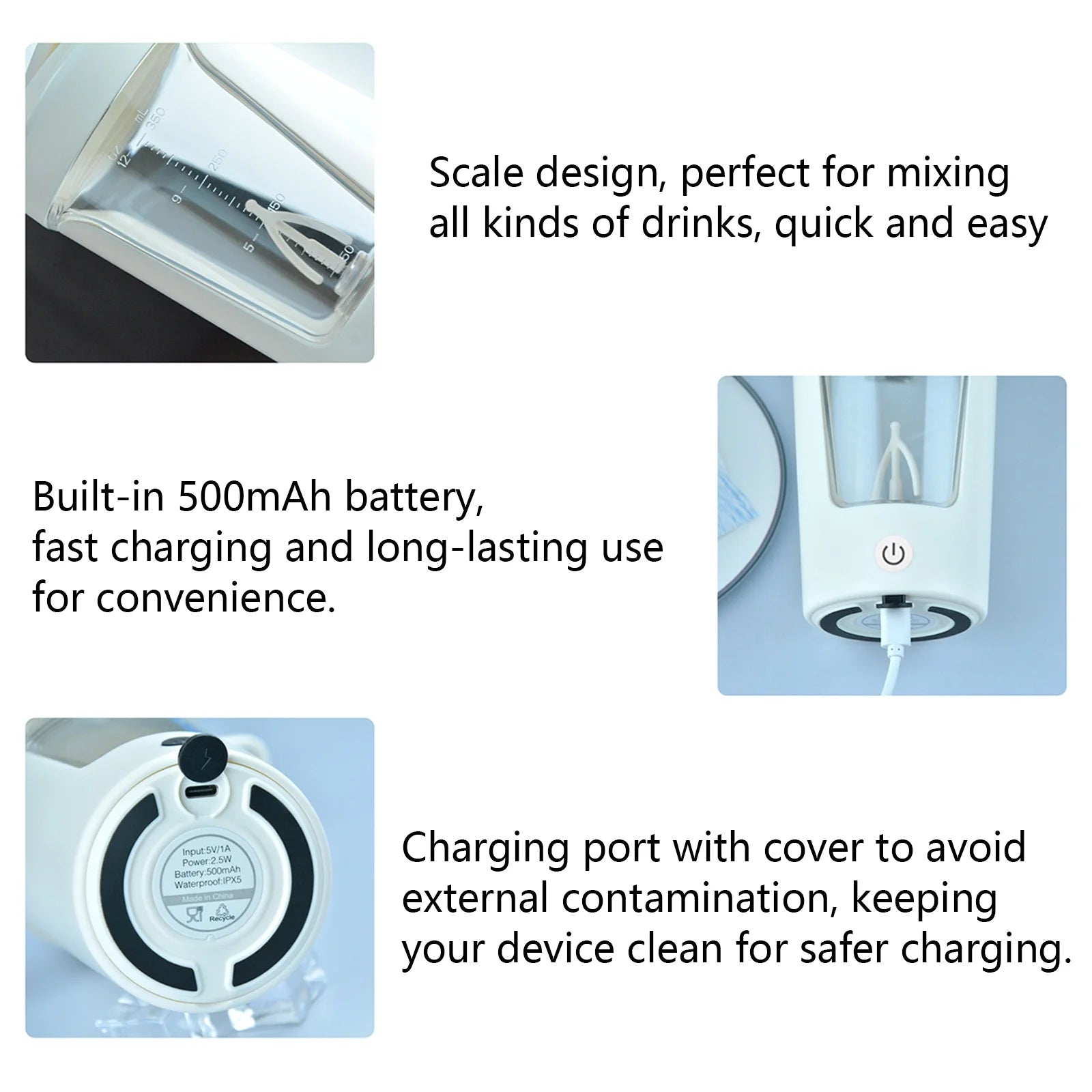 Electric Shaker Bottle for Protein ,Rechargable