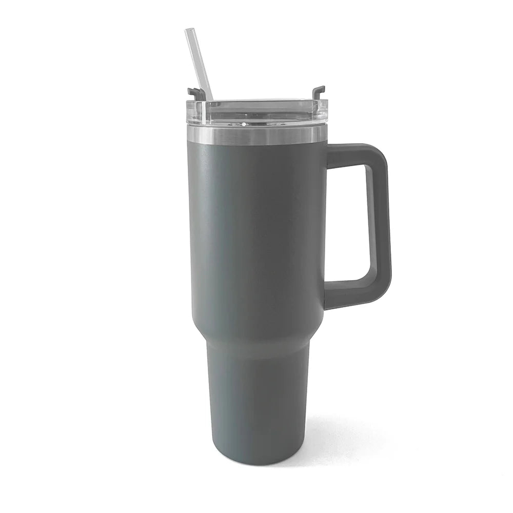 40Oz Tumbler with Handel and Straw Stainless Steel Vacuum Insulated Water Bottle