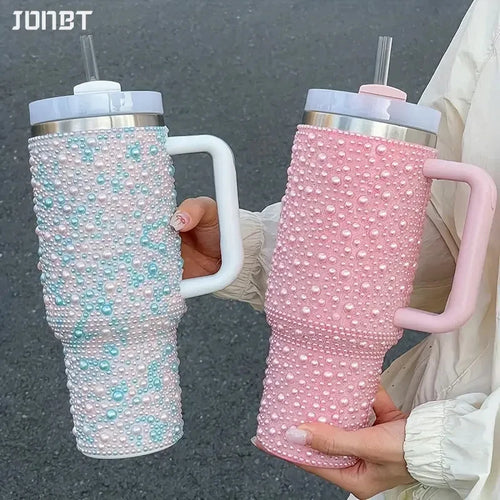 40Oz Diamond Thermos Cup with Handle 