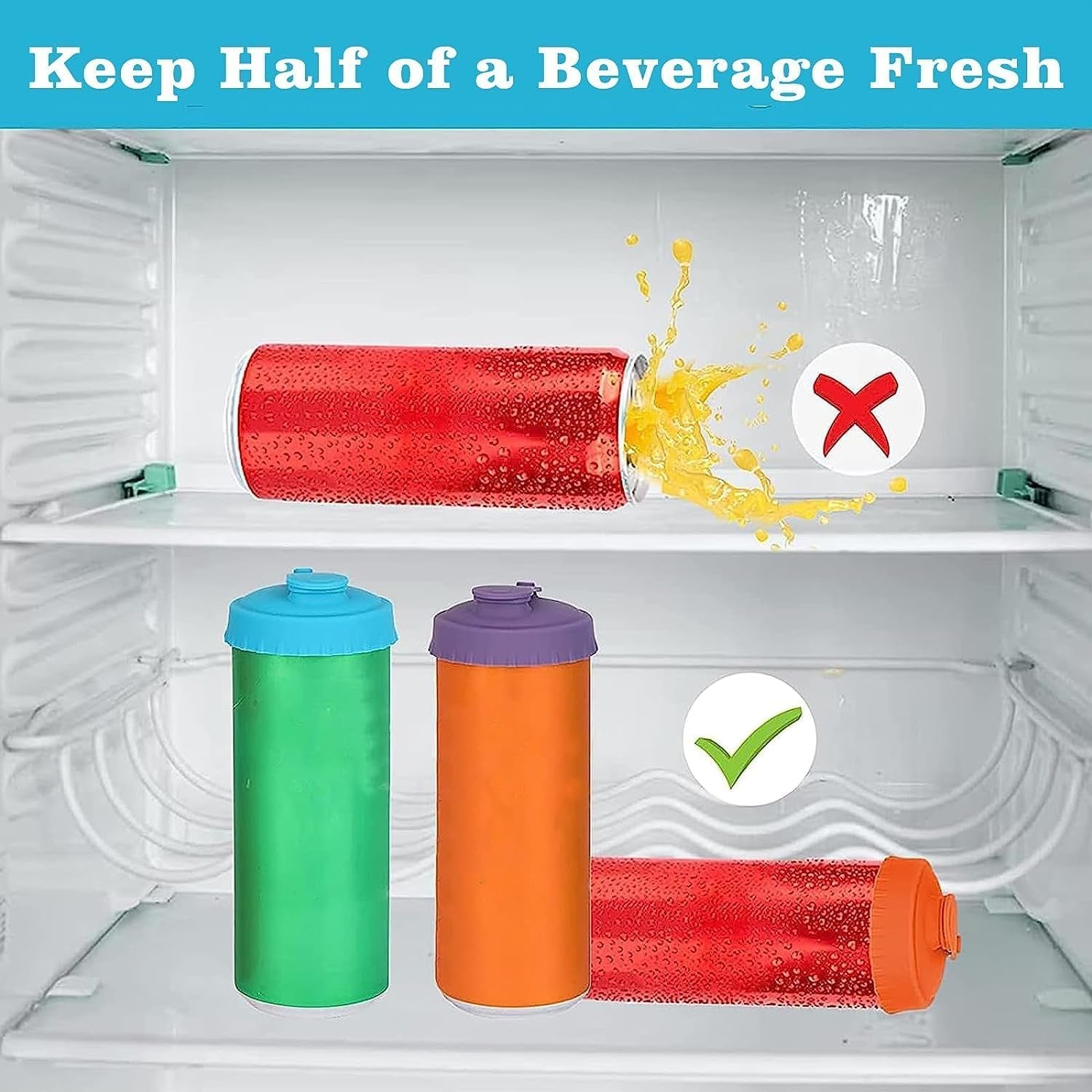 6 Pcs Can Covers for Drinks Cans, Can Lids for Drinks Protector, Reusable Silicone Soda Can Lids,Pop Can Lids Beer Energy Drink Beverage Saver Caps for Outdoor Parties, Camping and Travel