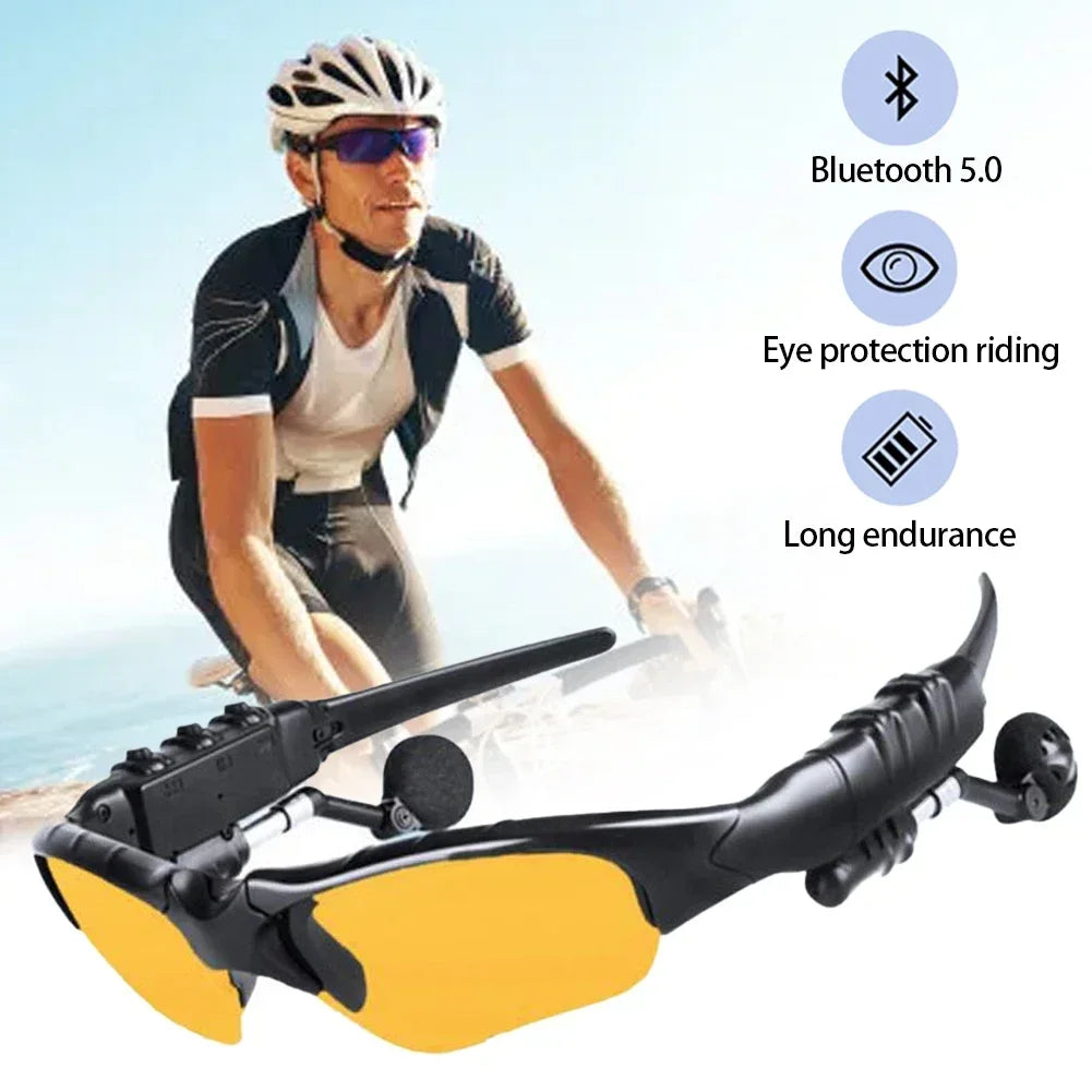 Wireless 5.0 Bluetooth Audio Sun Glasses Cycling Surround Sound Headphones Listen to Music Call Motocross Polarized Sunglasses