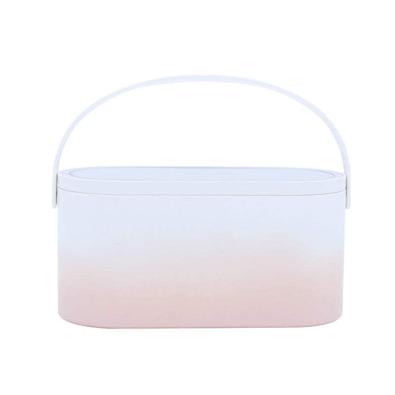 Portable Led Desk Storage Cosmetic Mirror Organizer Box with Light