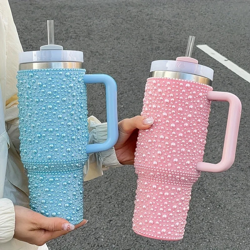 40Oz Diamond Thermos Cup with Handle 