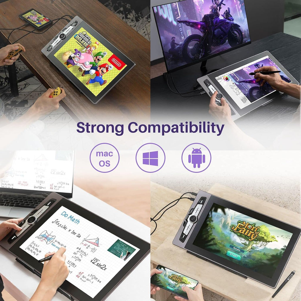 SP1603 15.6 Inch Graphics Drawing Tablet with Screen Full-Laminated Drawing Pen Display Drawing Monitor Compatible with Windows, Macos, and Android (8192 Pressure Sensitivity, 128% Srgb)