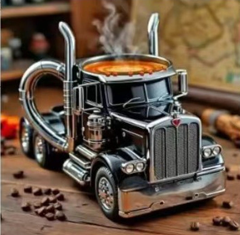 Durable Truck Coffee Mug Semi Truck Handcrafted Coffee Cup Semi-Trailer Shaped Semi-Truck Coffee Mugs for Family