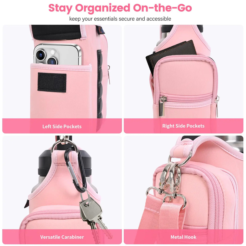 Magnetic Gym Bag Water Bottle Carrier Holder with Adjustable Shoulder Strap