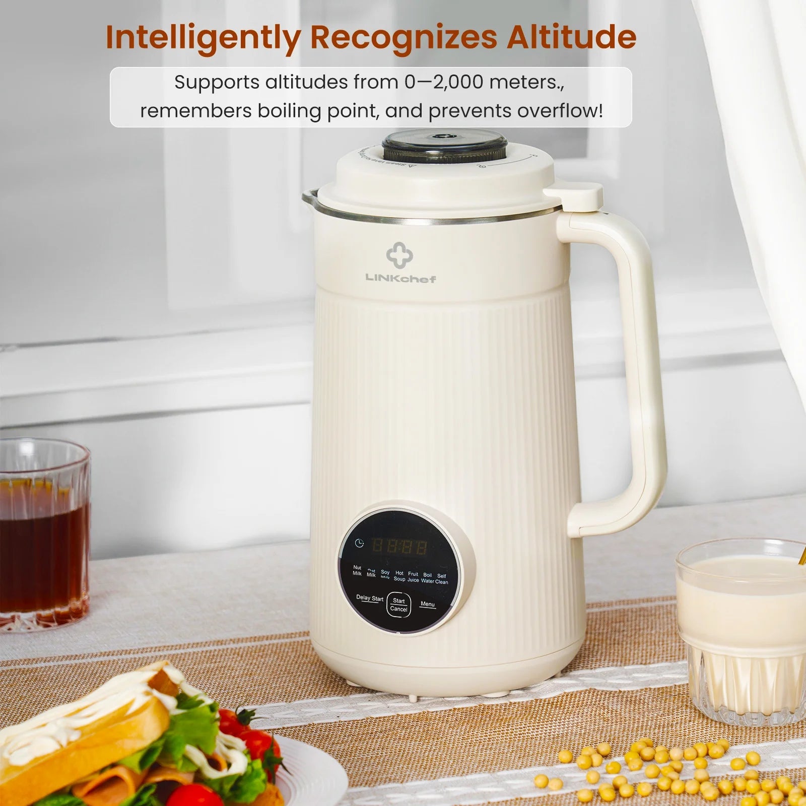 Nut Milk Maker 40 Oz Almond Oat Soy Milk Maker Blender with Self-Cleaning, Delay Start and Keep Warm