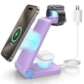 Fast Wireless Charger Station, 23W Wireless Charging Stand for Iphone 16/15/14/13/13 Pro/ 12/12 Pro/11/Xs Max/Xr/X/Galaxy S23 S22 S21 S10, Charging Station for Airpods 4/3/2/Pro, Iwatch Series