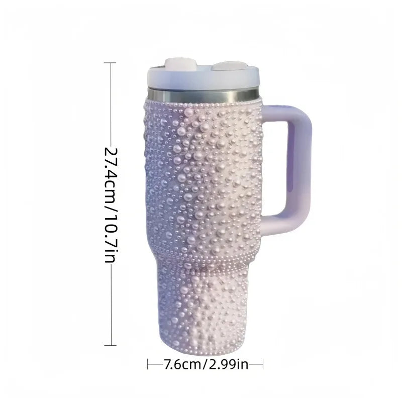 40Oz Diamond Thermos Cup with Handle 
