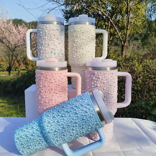 40Oz Diamond Thermos Cup with Handle 