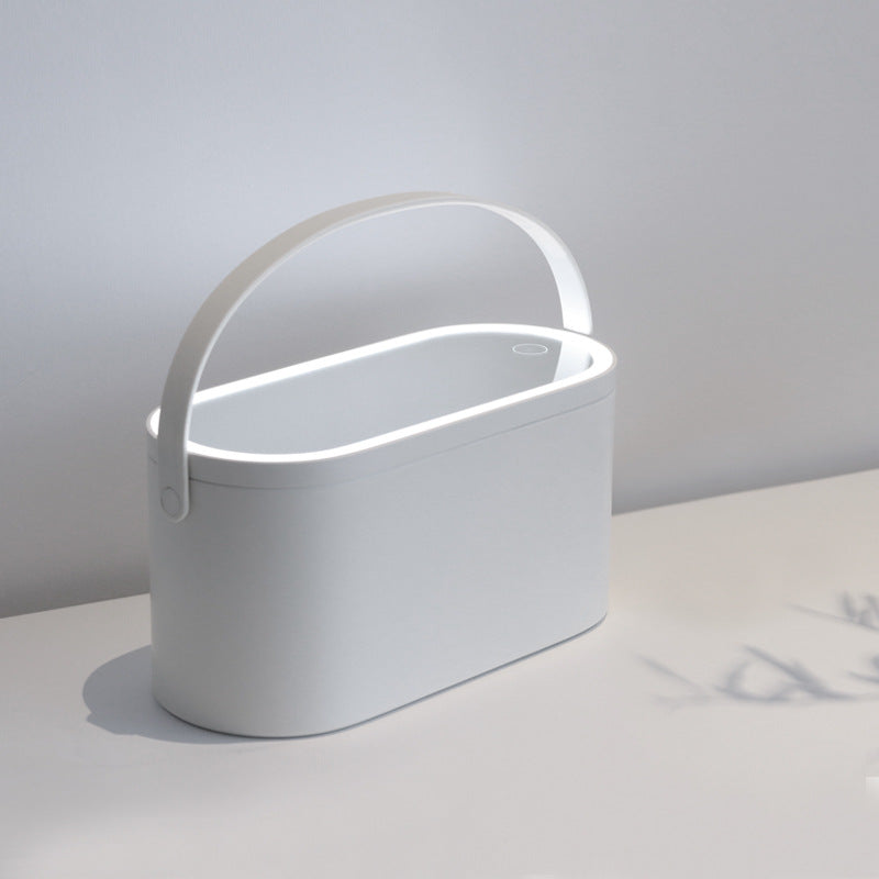 Portable Led Desk Storage Cosmetic Mirror Organizer Box with Light