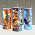 Kingdom Hearts Sora X Riku Tumbler with Lid and Straw, Fire & Ice Anime Travel Mug, 20Oz 40Oz