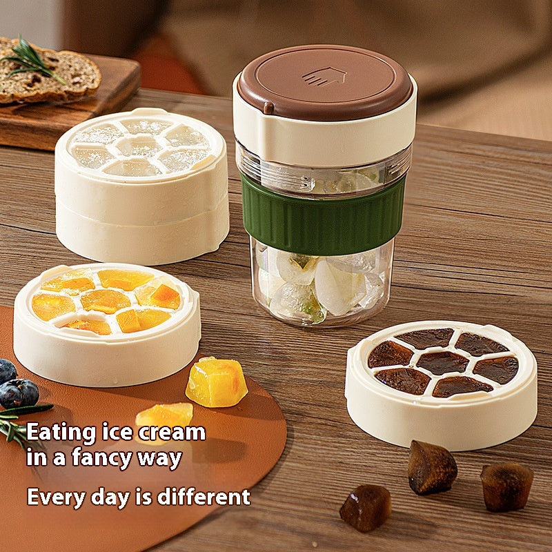 500ML Iced Brew Coffee Cup with Ice Cube Tray Leak Proof Versatile Iced Coffee Bottle for Home Office Travel Camping Tools