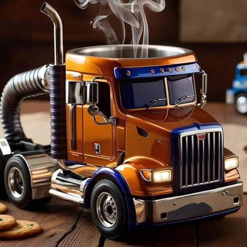 Durable Truck Coffee Mug Semi Truck Handcrafted Coffee Cup Semi-Trailer Shaped Semi-Truck Coffee Mugs for Family