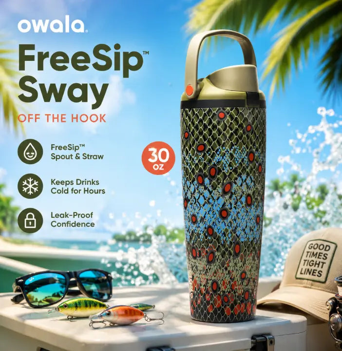 Owala Freesip Water Bottle Collection – Cowgirl Core, Weekender,Off the Hook, Wild at Heart, & Vintage Surf