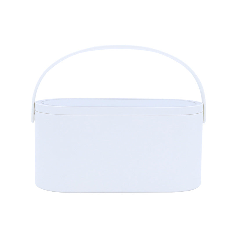 Portable Led Desk Storage Cosmetic Mirror Organizer Box with Light