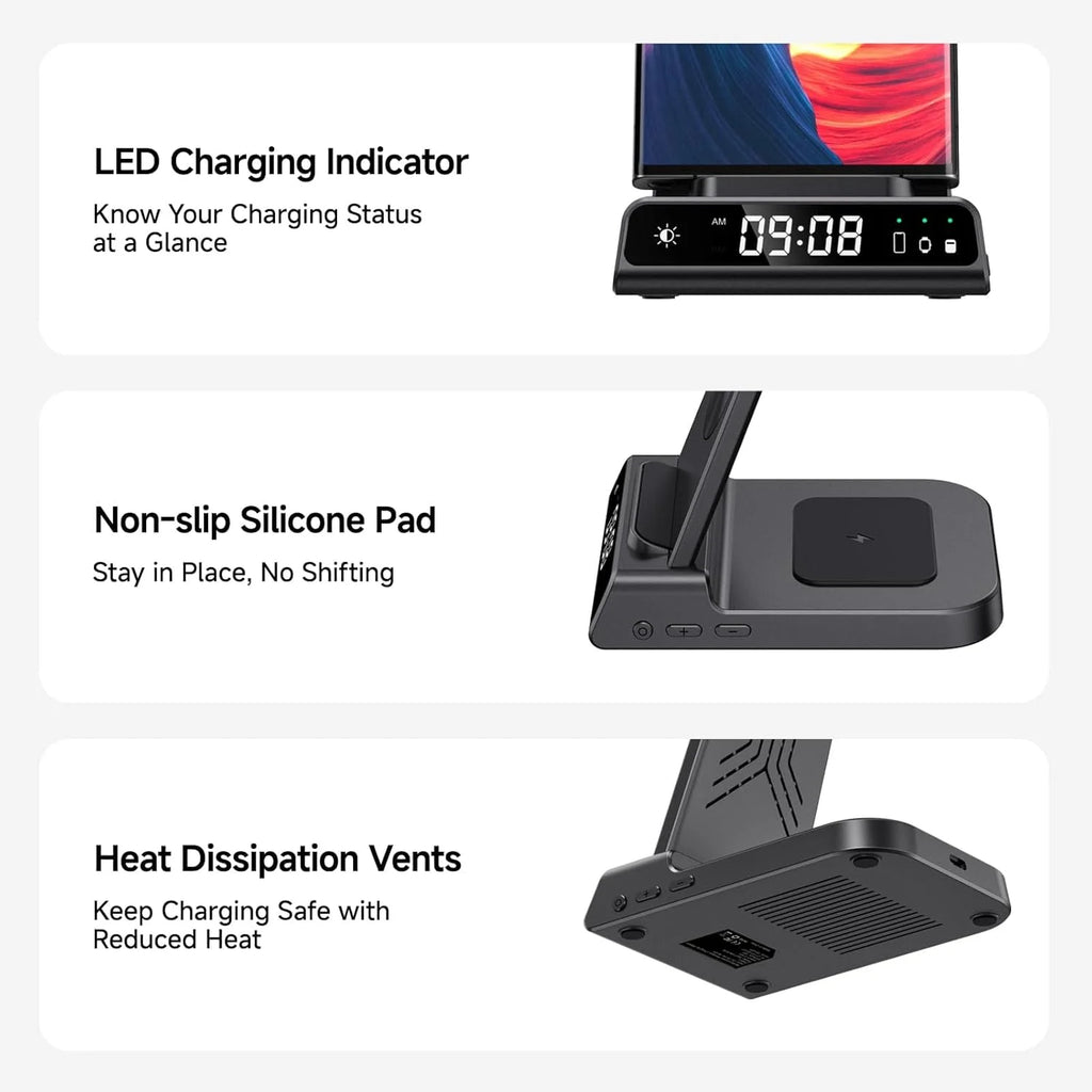 3-In-1 Wireless Charging Station for Samsung, Wireless Charger for Samsung Galaxy Watch, Galaxy Buds