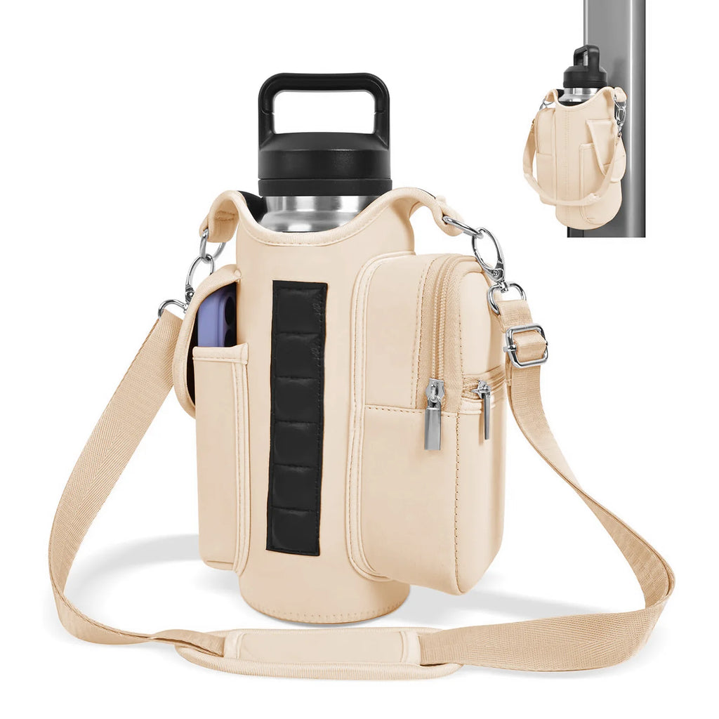 Magnetic Gym Bag Water Bottle Carrier Holder with Adjustable Shoulder Strap