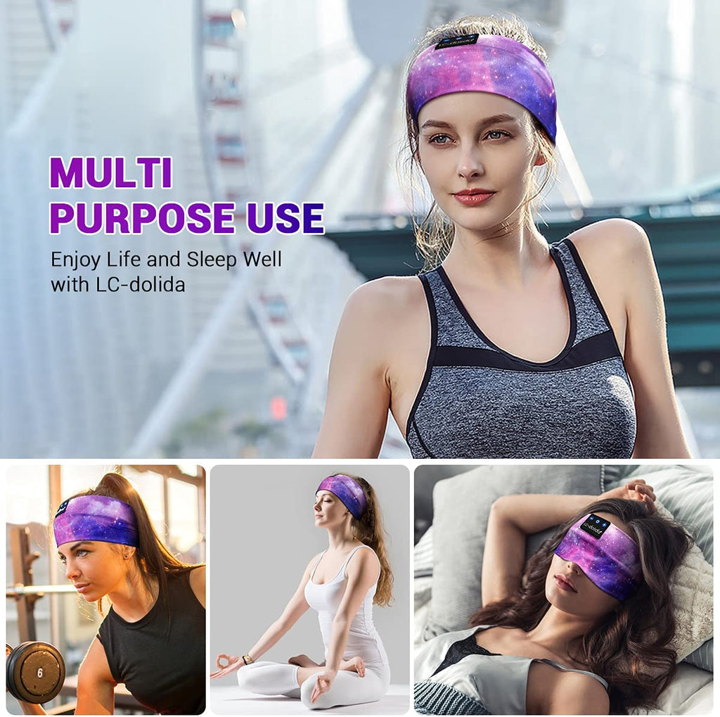  Bluetooth Headband Sleeping Wireless Headband Headphones with Thin HD Stereo Speakers Perfect for Side Sleepers, Sport, Yoga, Travel