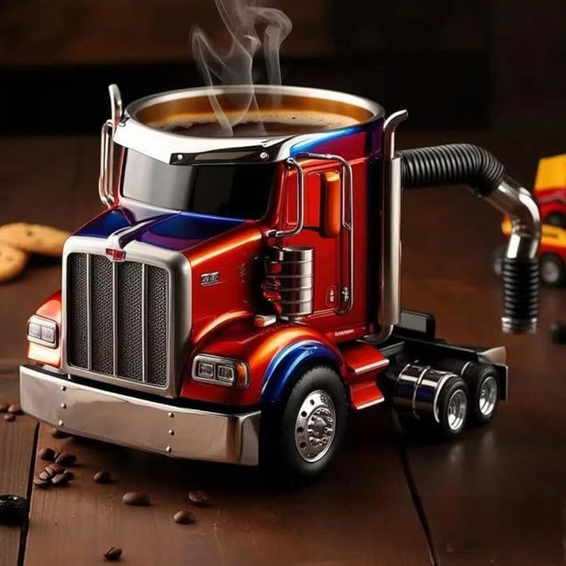 Durable Truck Coffee Mug Semi Truck Handcrafted Coffee Cup Semi-Trailer Shaped Semi-Truck Coffee Mugs for Family