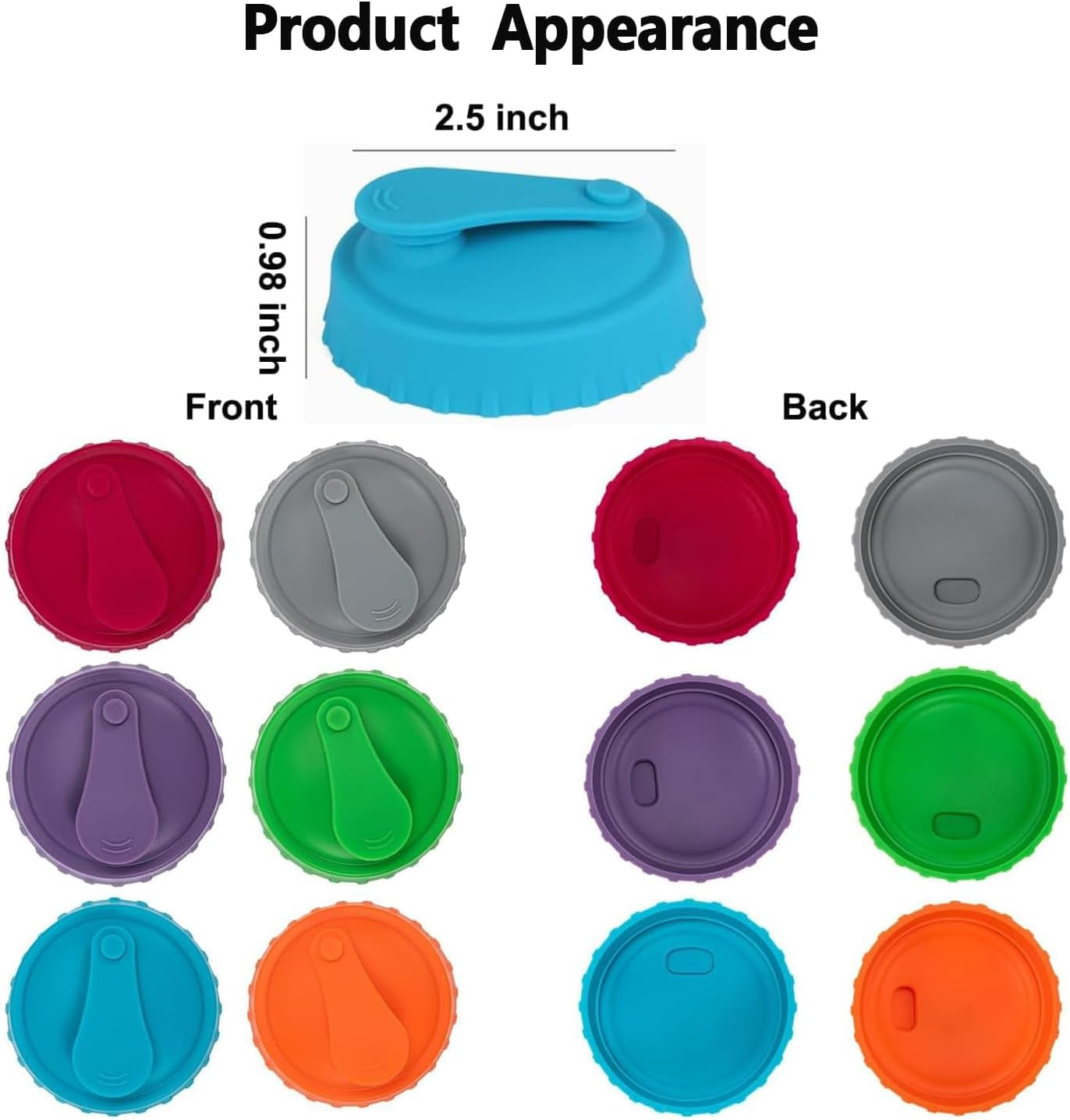 6 Pcs Can Covers for Drinks Cans, Can Lids for Drinks Protector, Reusable Silicone Soda Can Lids,Pop Can Lids Beer Energy Drink Beverage Saver Caps for Outdoor Parties, Camping and Travel
