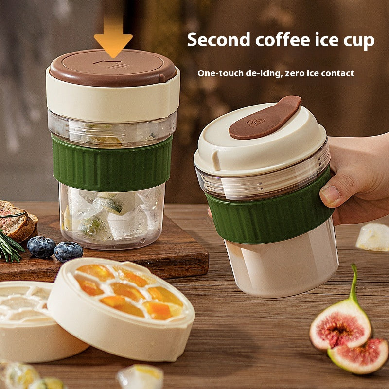 500ML Iced Brew Coffee Cup with Ice Cube Tray Leak Proof Versatile Iced Coffee Bottle for Home Office Travel Camping Tools