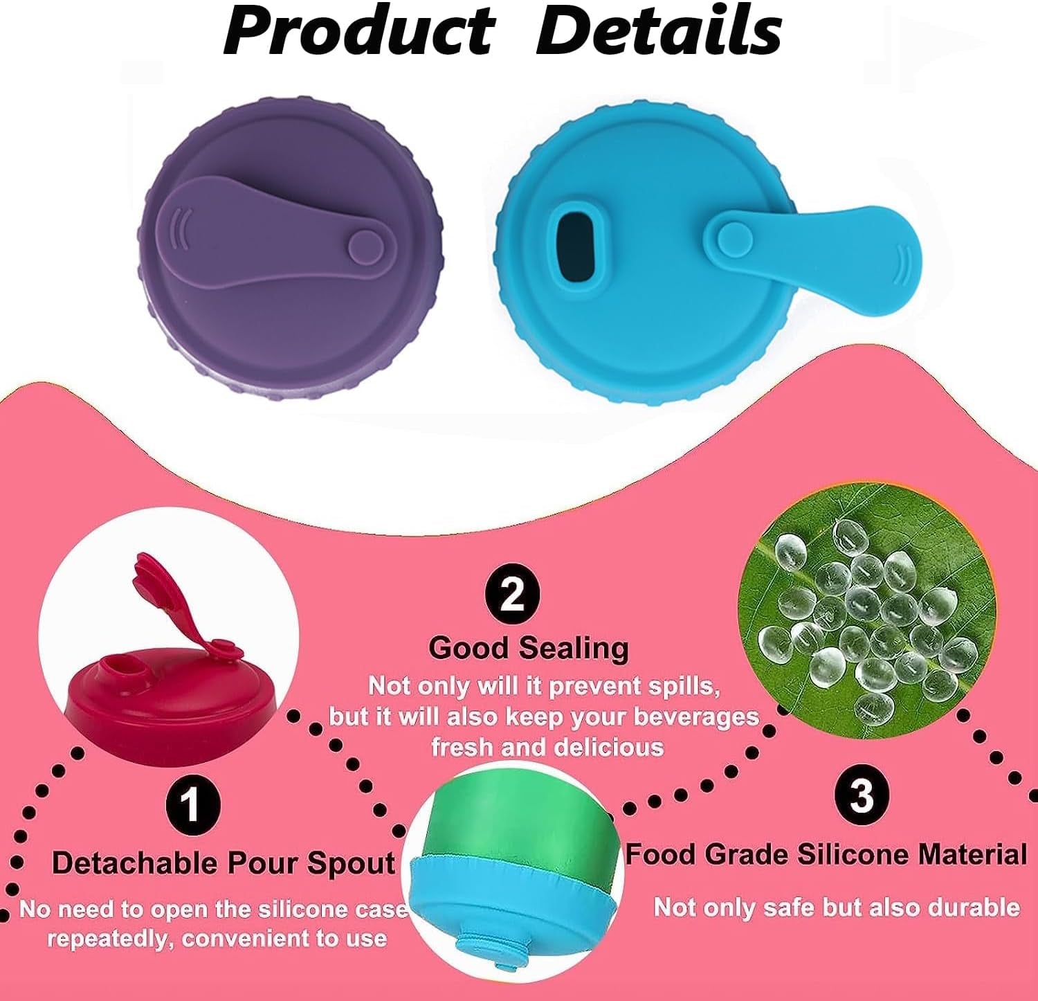 6 Pcs Can Covers for Drinks Cans, Can Lids for Drinks Protector, Reusable Silicone Soda Can Lids,Pop Can Lids Beer Energy Drink Beverage Saver Caps for Outdoor Parties, Camping and Travel