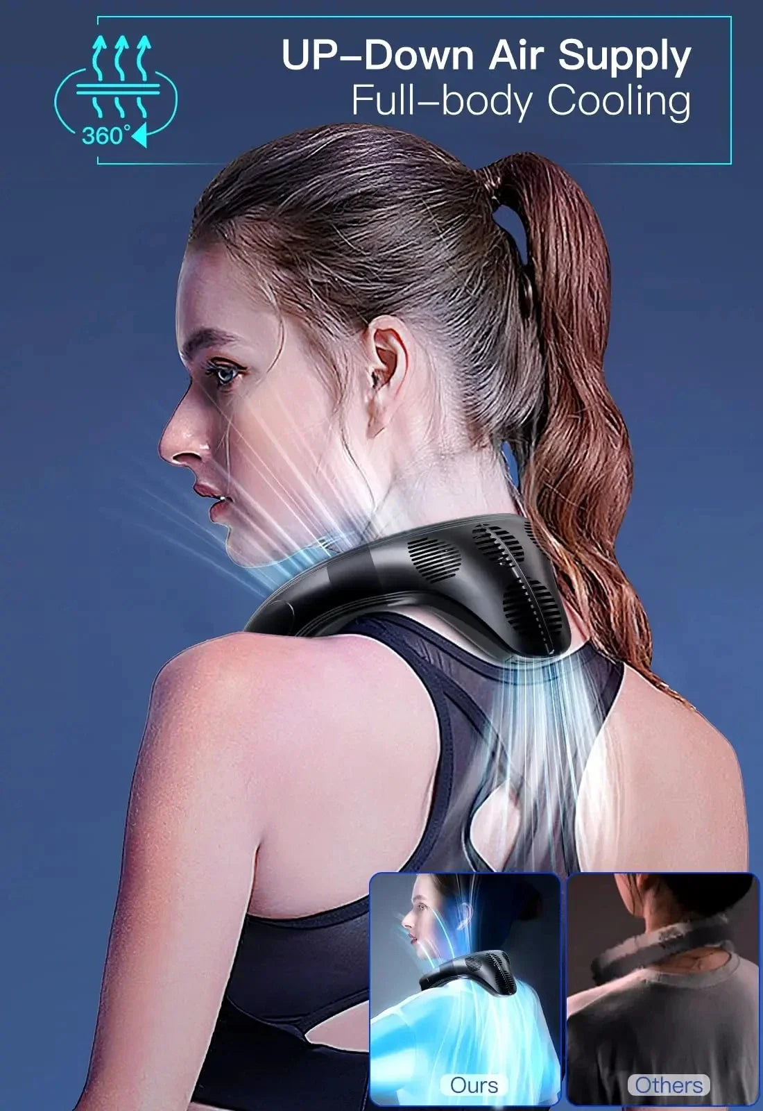New Portable Neck Fan 5200Mah Neck Air Conditioner Rechargeable 