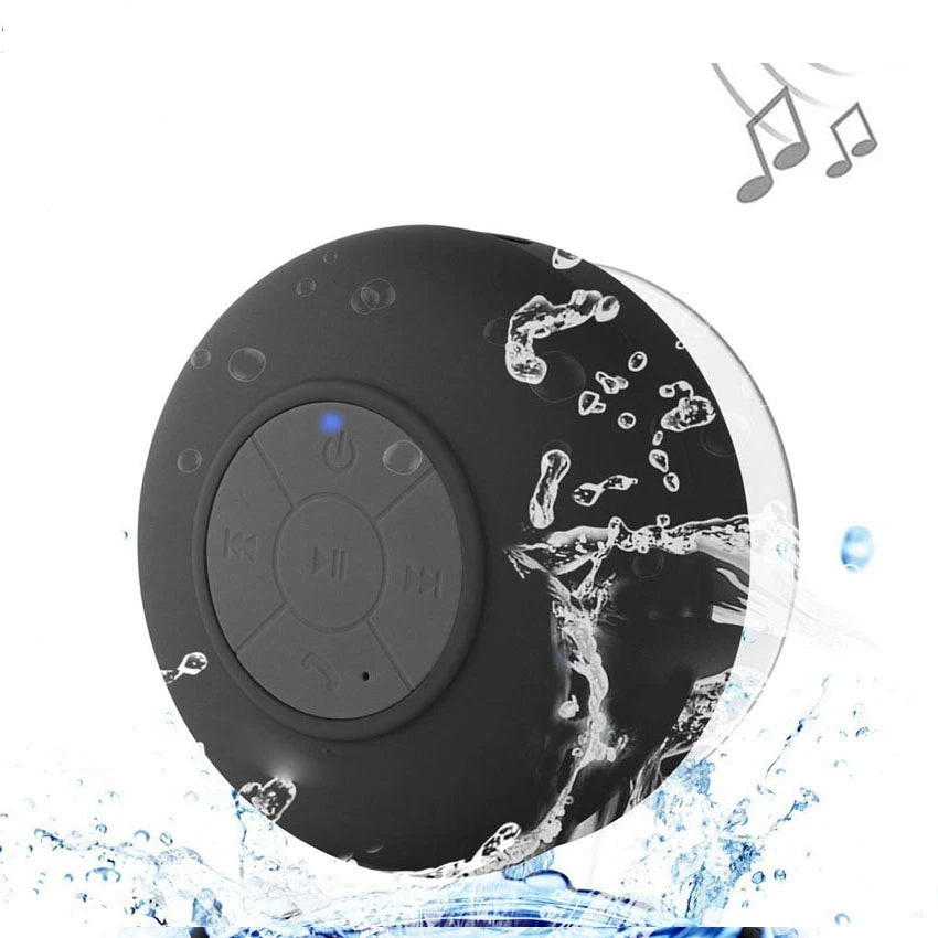 Mini Bluetooth Speaker  Waterproof Handsfree Loudspeaker with Suction Cup Mic for Bathroom Pool Beach Car Phone